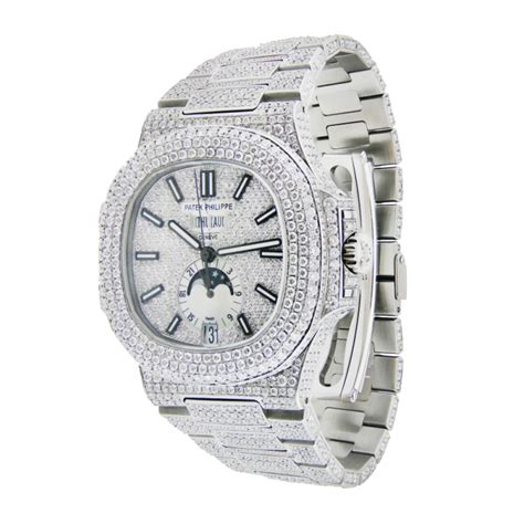 patek nautilus iced out|patek philippe full diamond price.